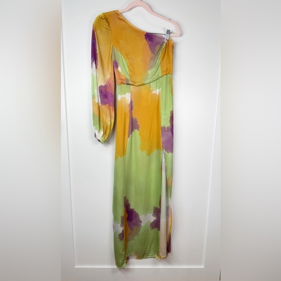 NEW The Wolf Gang Pacifica One Shoulder Maxi Dress in Arte Print Size S - Picture 3 of 17